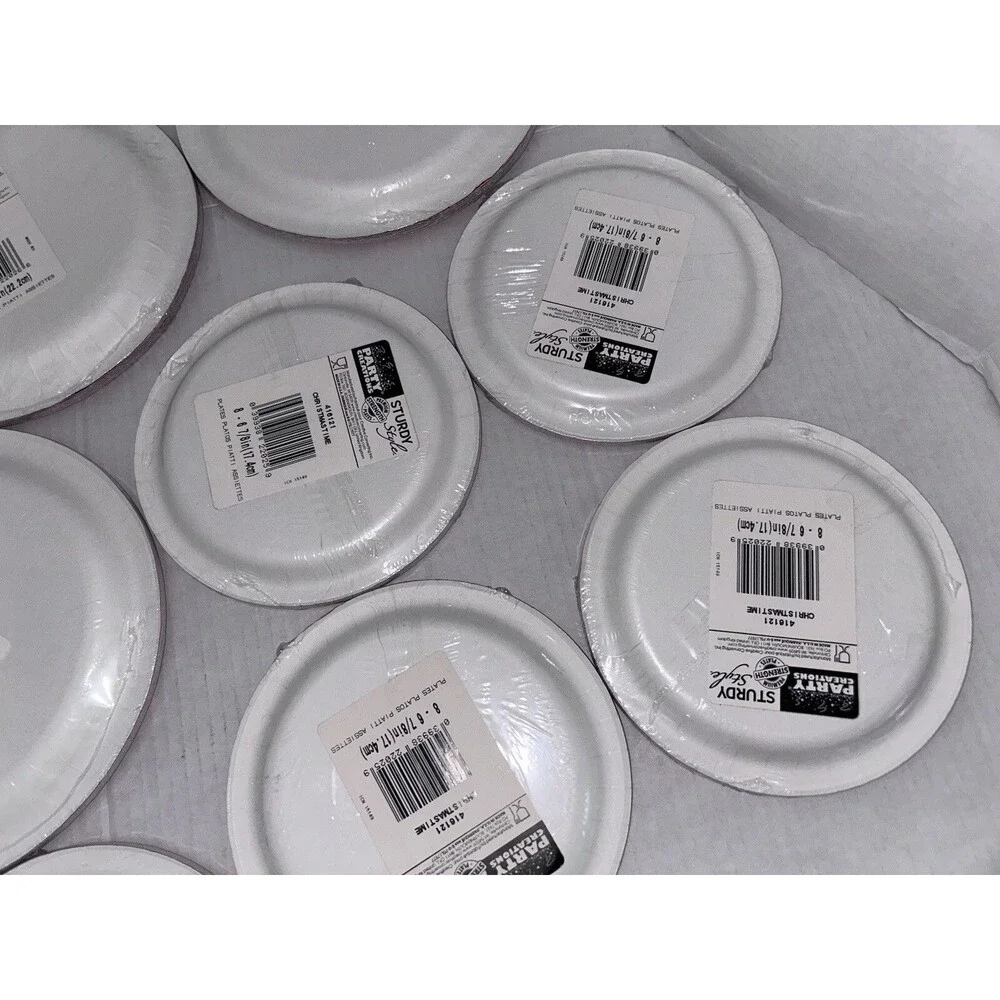 Christmas Poinsetta paper plates 8 packages